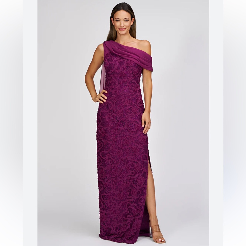 JS Collections One-Shoulder Magenta Dress